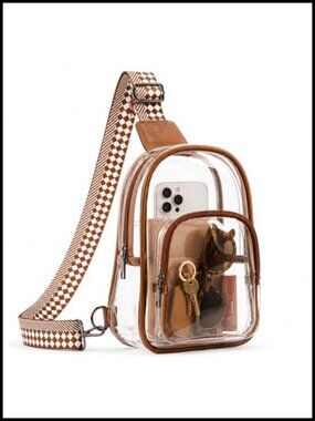 Clear TPU Crossbody Bag Stadium Approved with Wide Strap